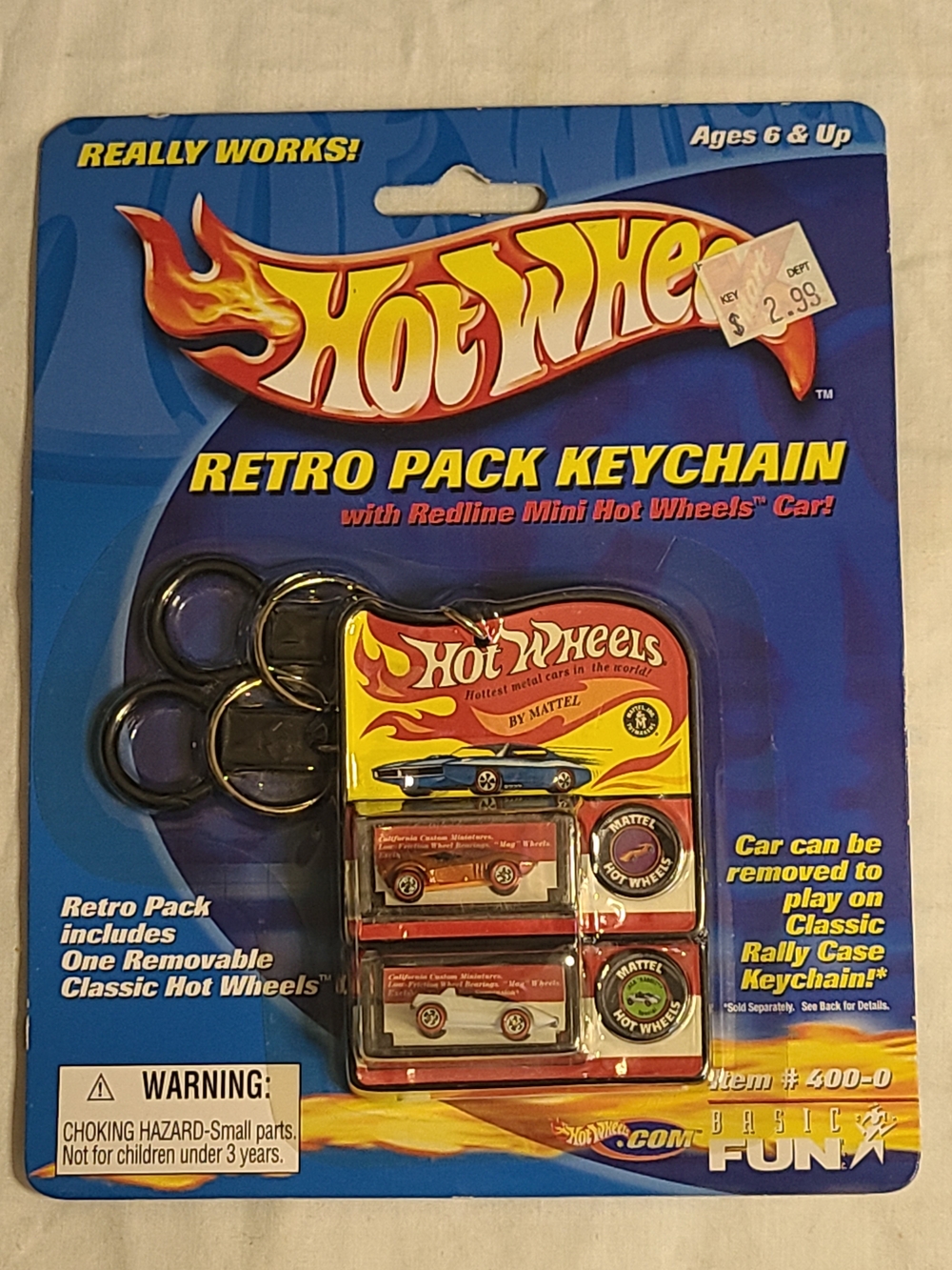 Hot Wheels Retro Pack Keychain - Yellow & Red